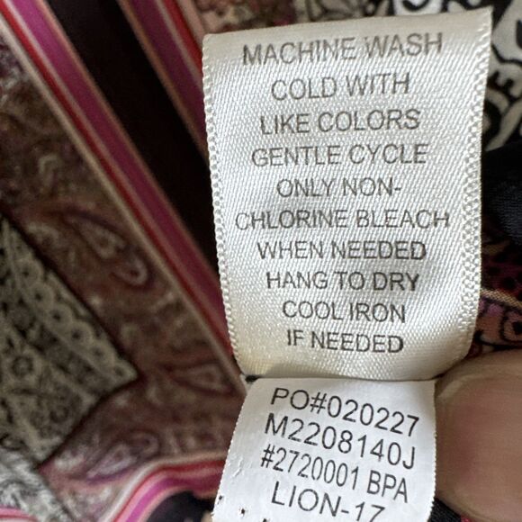 John Paul Richard Scarf Poncho Crop Top Blouse Women's XL Pink Multi Lightweight - Picture 7 of 8